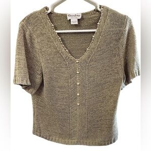 TanJay Metallic Knit Top
